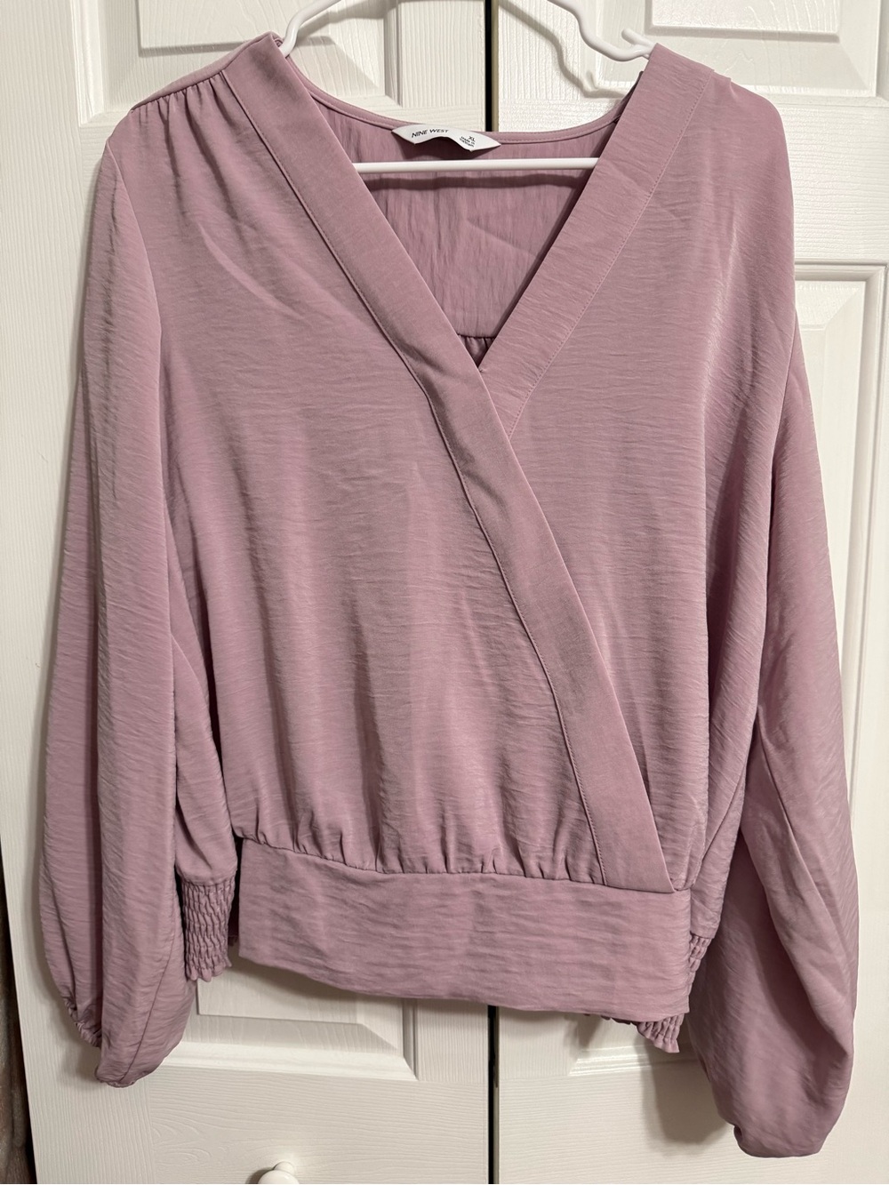Mauve Wrap-Front Blouse